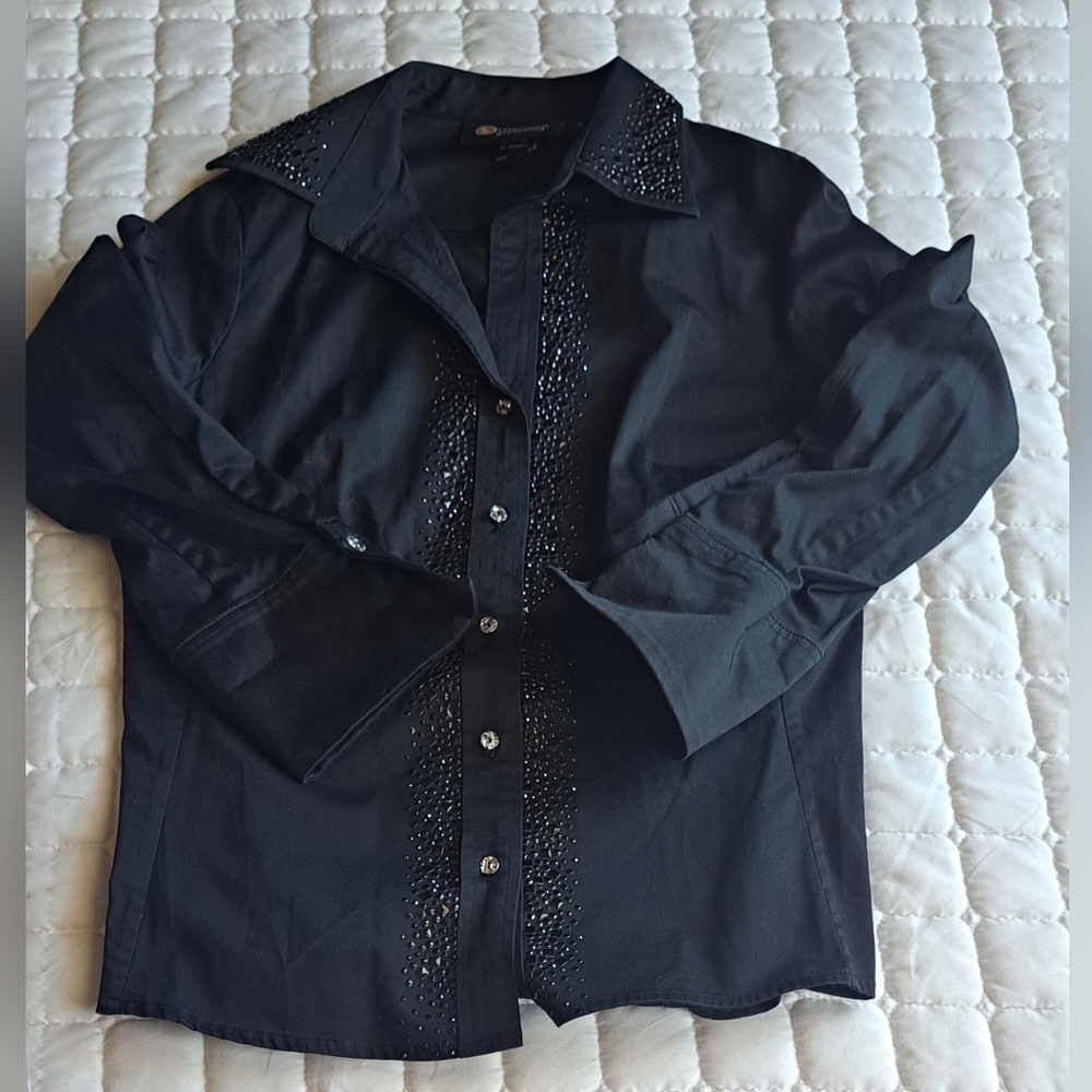 Christine alexander long sleeved shirt size small beaded